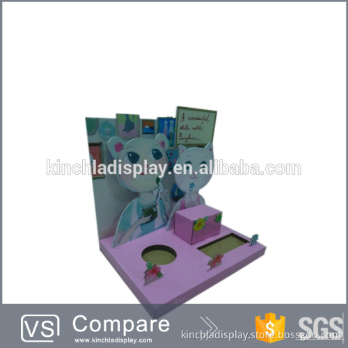 High Quality Custom Cosmetic Counter Paper Cardboard Display Stand